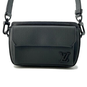 Louis Vuitton Pilot Bum Bag Shoulder Bag Leather Black